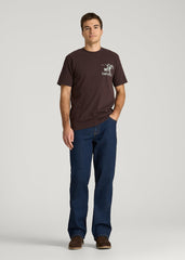 Rodeo Graphic Tee for Tall Men in Brown