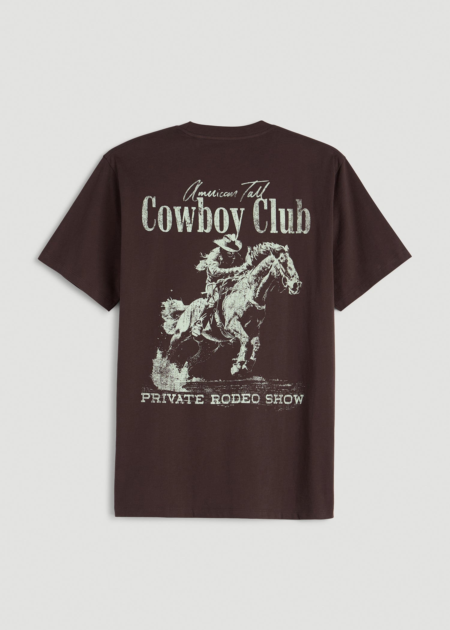 Rodeo Graphic Tee for Tall Men in Brown