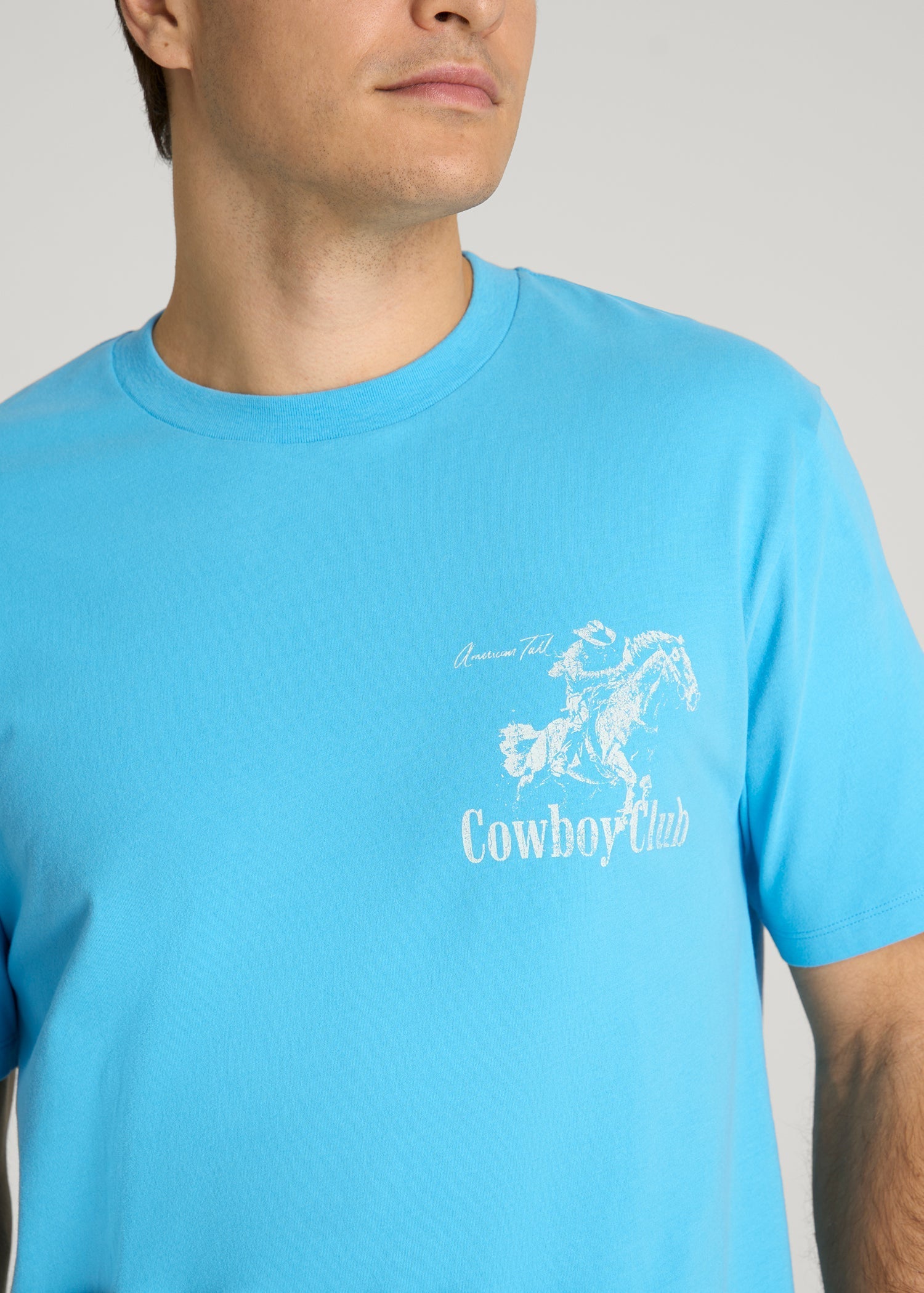 Rodeo Graphic Tee for Tall Men in Blue