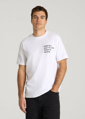 Mission Graphic Tee for Tall Men in White