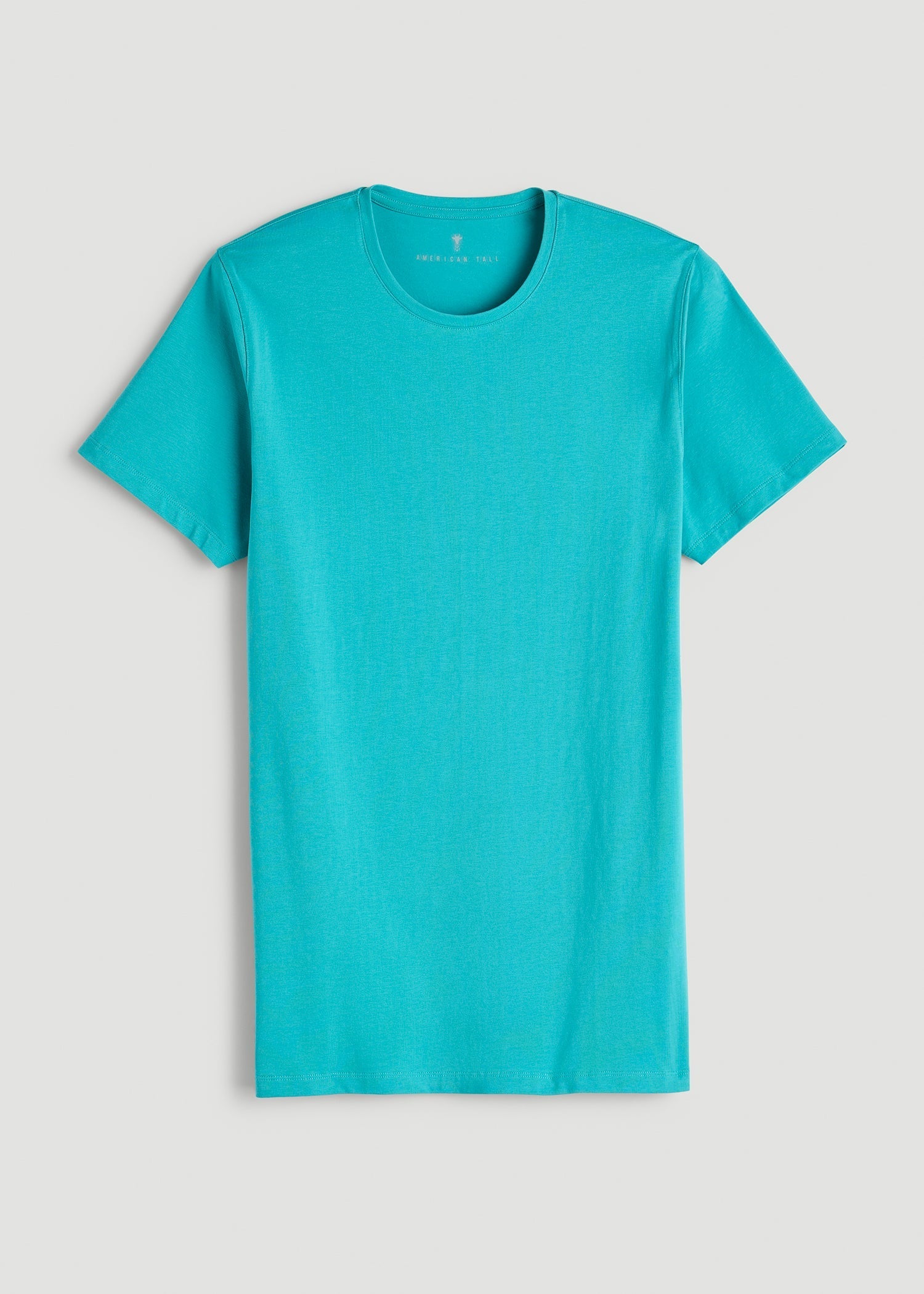 The Essential Modern Fit Crewneck Tee for Tall Men in Baltic Turquoise