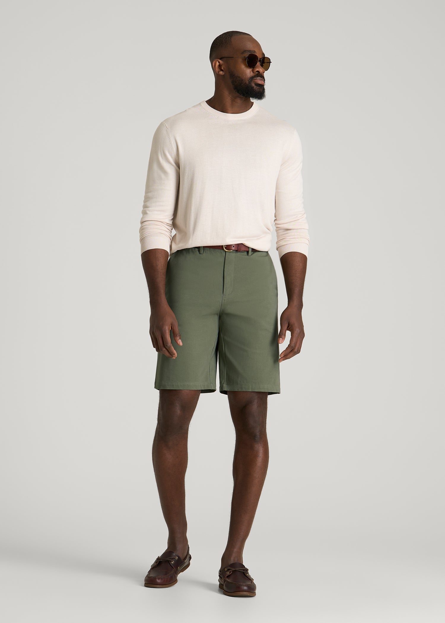 Stretch Commuter Chino Short for Tall Men in Olive