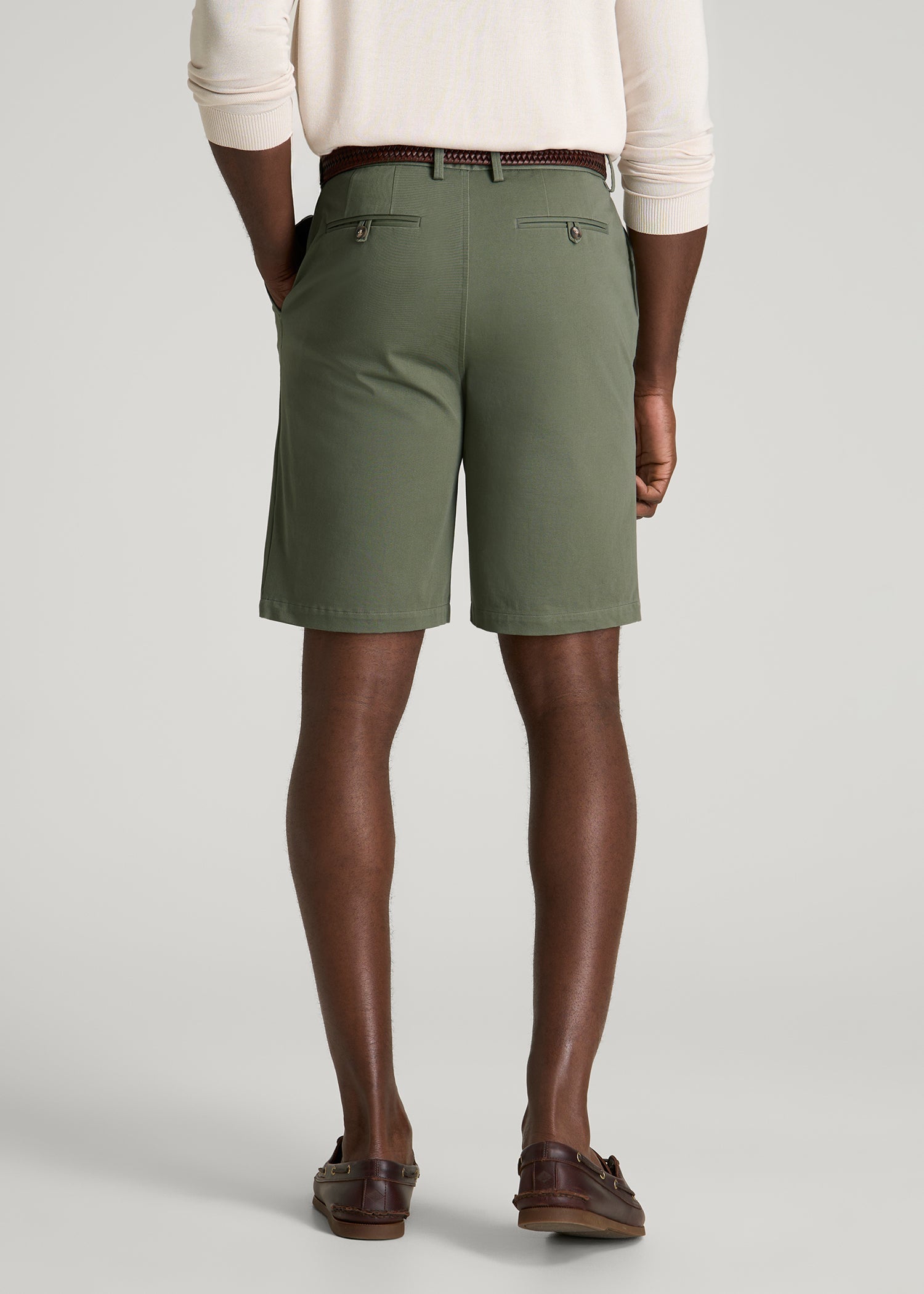 Stretch Commuter Chino Short for Tall Men in Olive