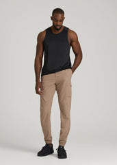 Perforated Training Singlet for Tall Men in Black