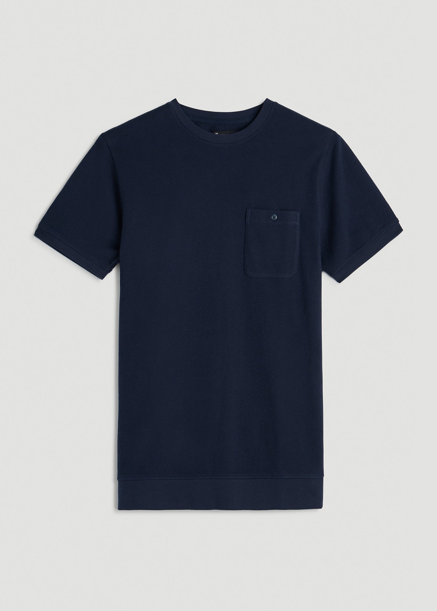Terry Cotton Pocket Tee for Tall Men in Patriot Blue