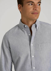 Oxford Cloth Button Down Shirt for Tall Men in Tradewinds Blue
