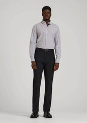Traveler Stretch Dress Shirt in Grey Mini Plaid