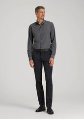 Traveler Stretch Dress Shirt in Charcoal Micro Check
