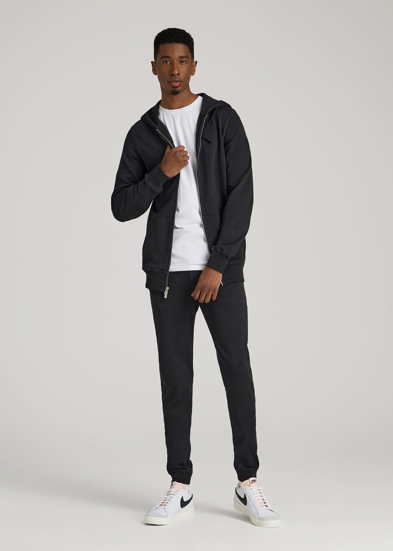 Wearever 2.0 French Terry Full-Zip Hoodie for Tall Men in Black
