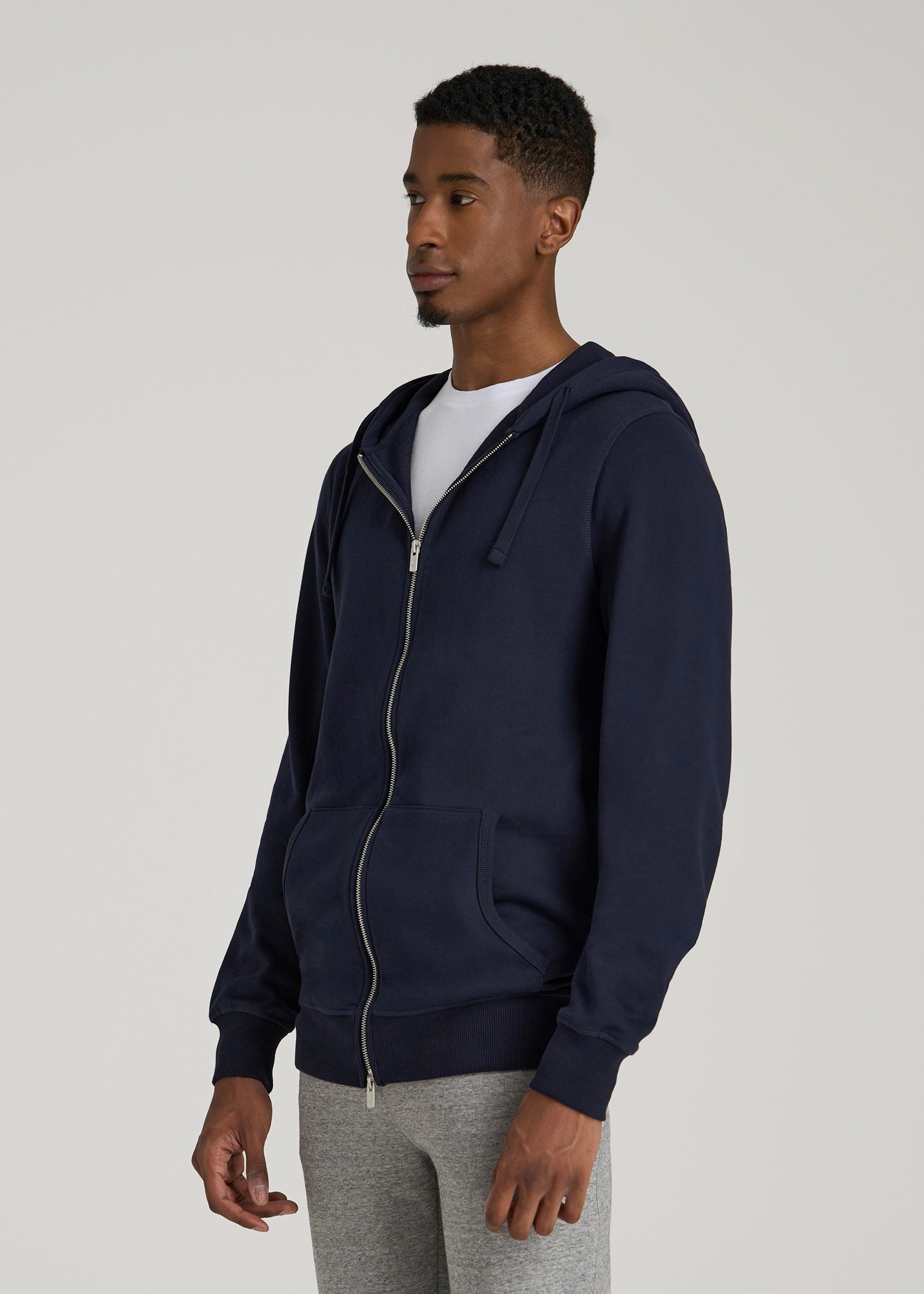 Wearever 2.0 French Terry Full-Zip Hoodie for Tall Men in Evening Blue