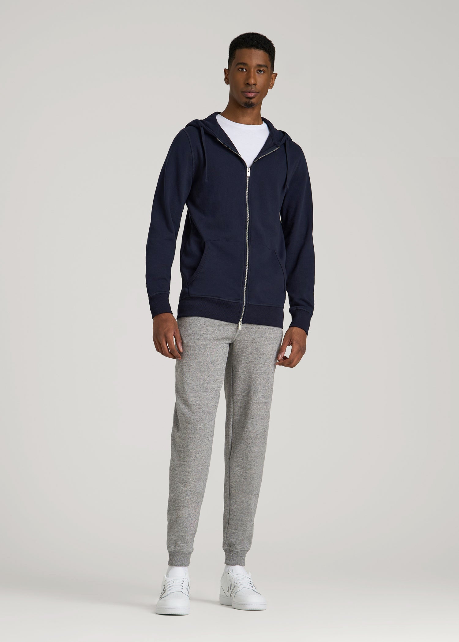 Wearever 2.0 French Terry Full-Zip Hoodie for Tall Men in Evening Blue