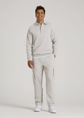 Wearever Fleece Collared Sweatshirt for Tall Men in Grey Mix