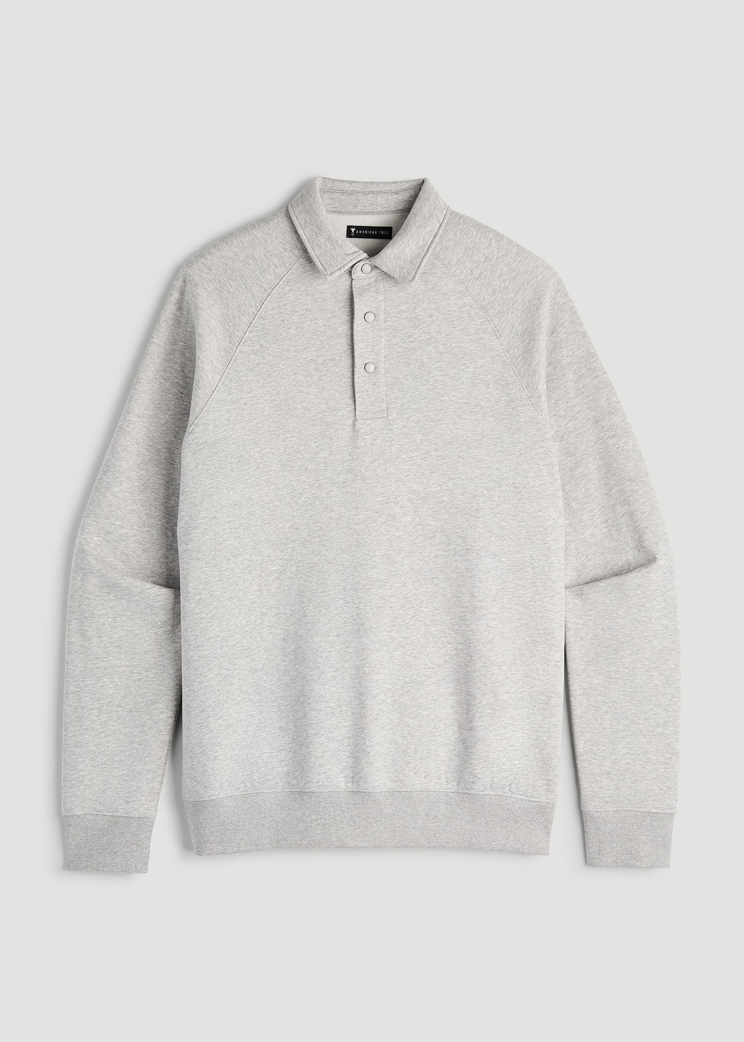 Wearever Fleece Collared Sweatshirt for Tall Men in Grey Mix