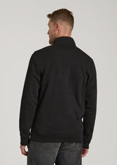 LJ&S Heavyweight Quarter-Zip Pullover for Tall Men in Vintage Black