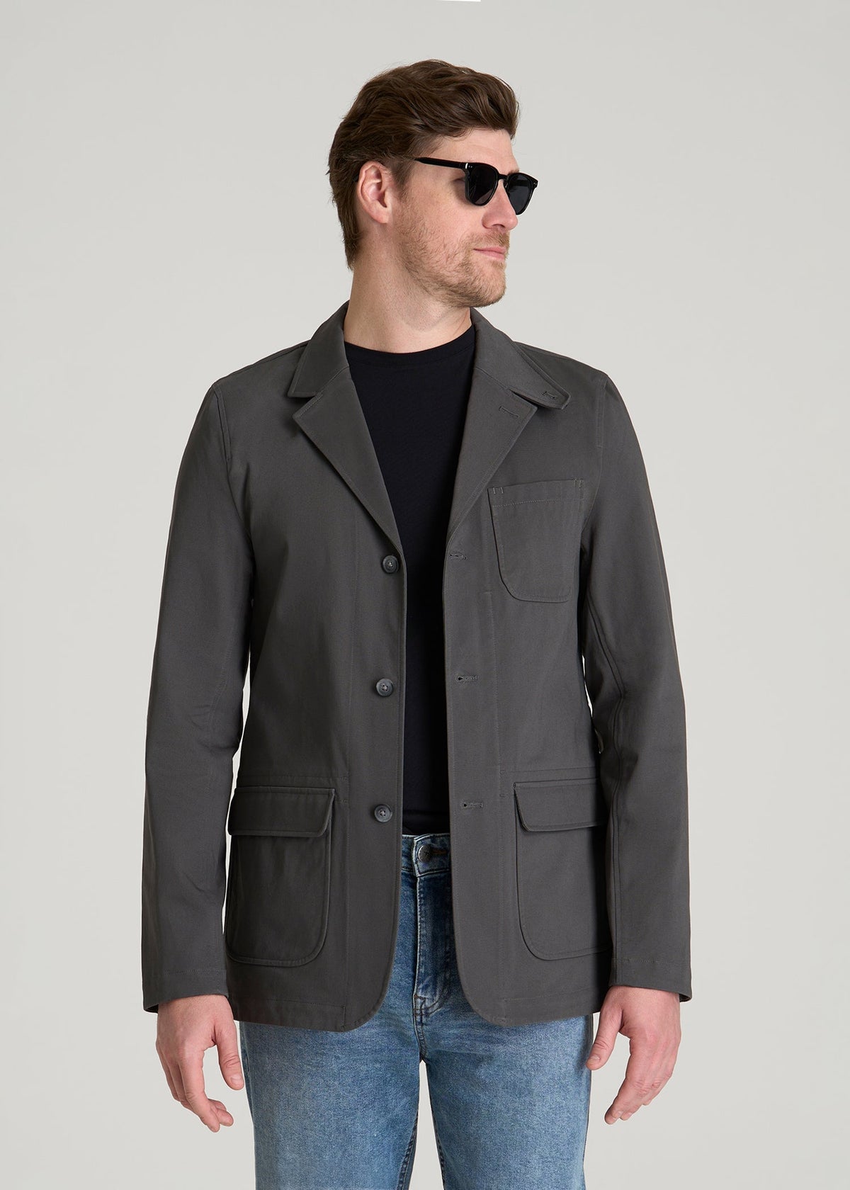 Stretch Commuter Chino Sport Coat for Tall Men in Slate