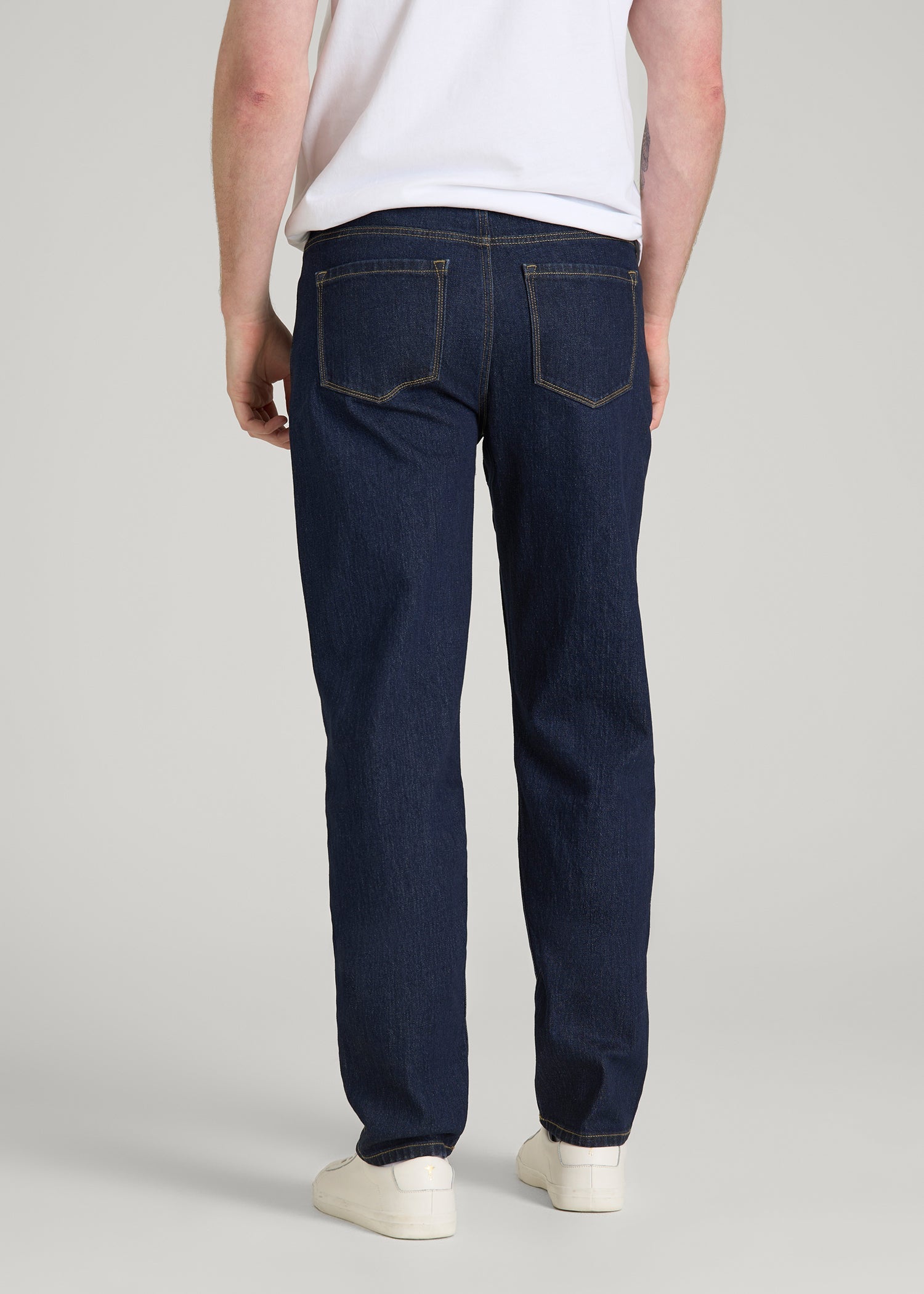 MILO Relaxed Tapered Fit Jeans for Tall Men in Deep Indigo Wash