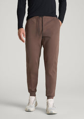 Tech Motion Fleece Joggers for Tall Men in Coffee Quartz