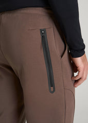 Tech Motion Fleece Joggers for Tall Men in Coffee Quartz