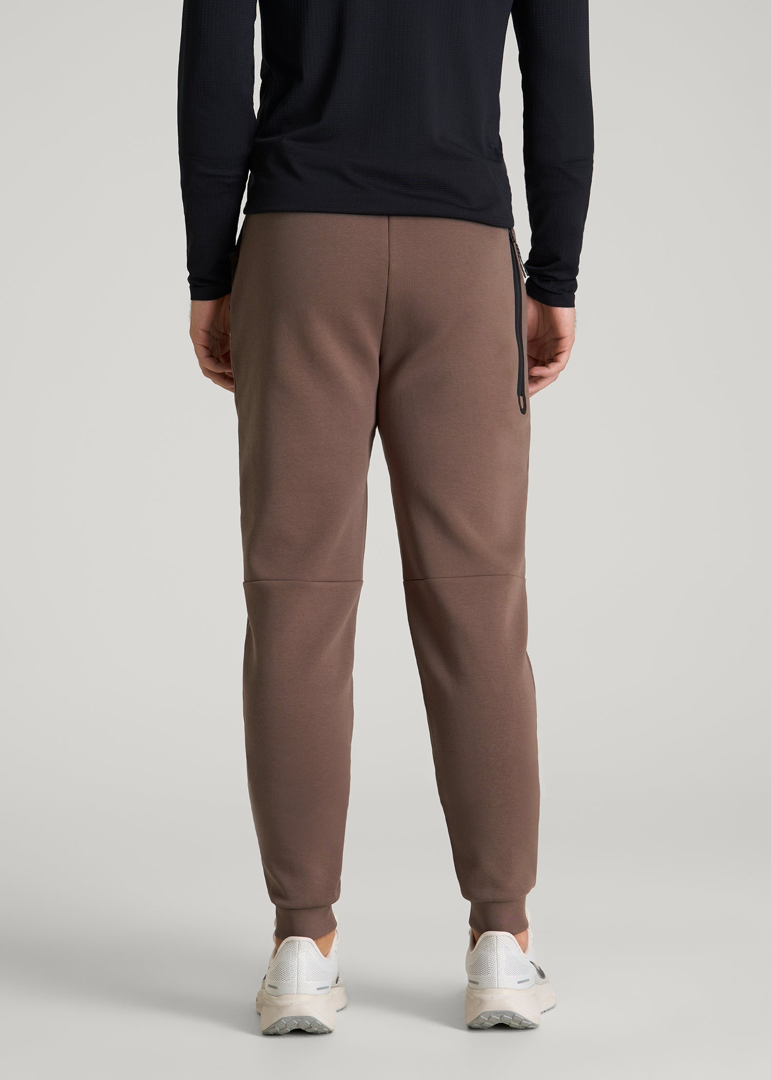 Tech Motion Fleece Joggers for Tall Men in Coffee Quartz