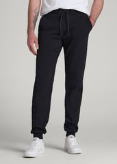 Tech Motion Fleece Joggers for Tall Men in Black