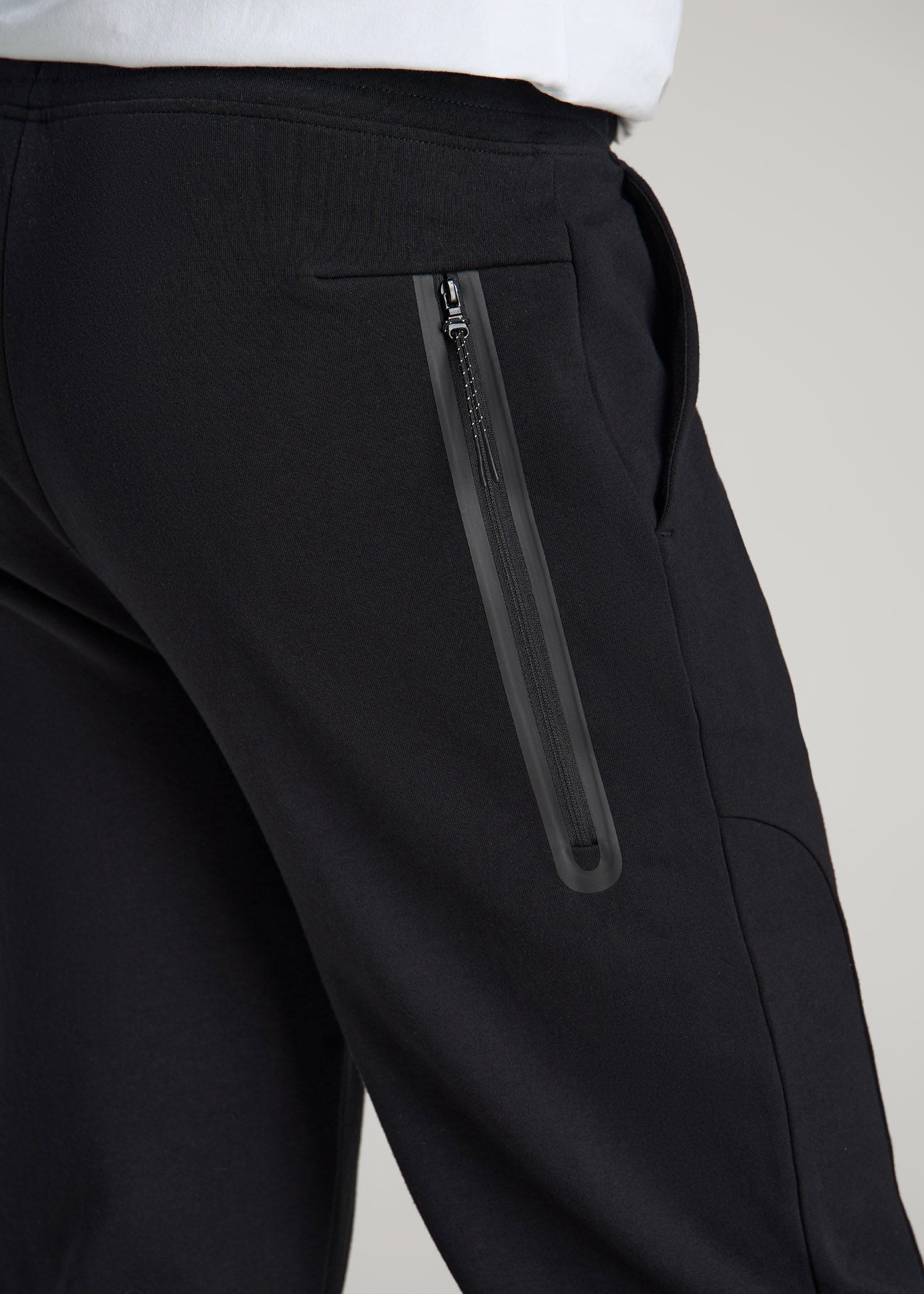 Tech Motion Fleece Joggers for Tall Men in Black