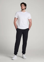 Tech Motion Fleece Joggers for Tall Men in Black