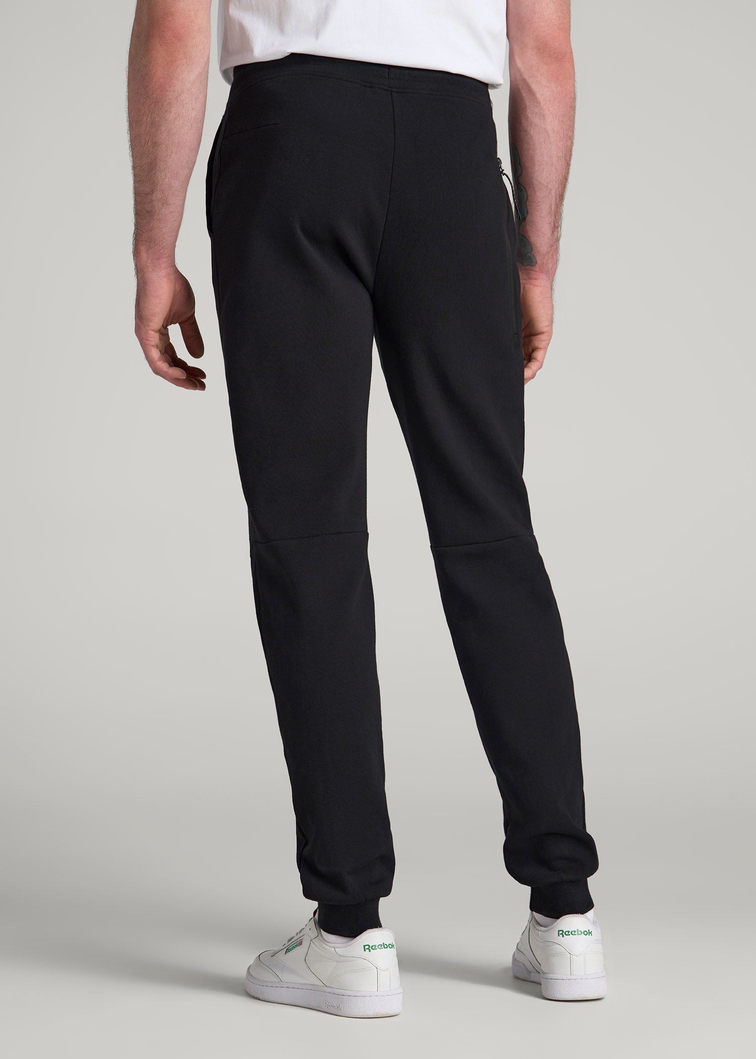 Tech Motion Fleece Joggers for Tall Men in Black