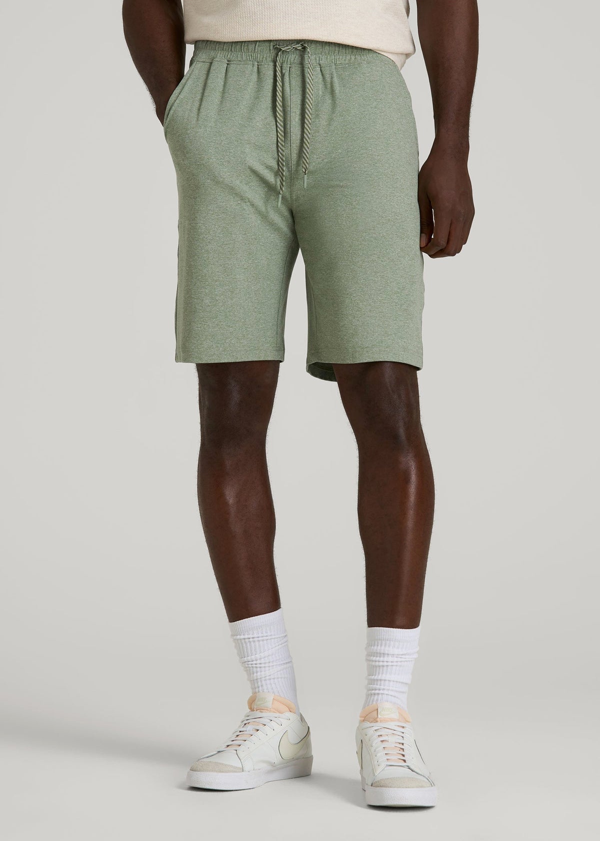 Weekender Stretch Lounge Shorts for Tall Men in Dark Seagrass Mix