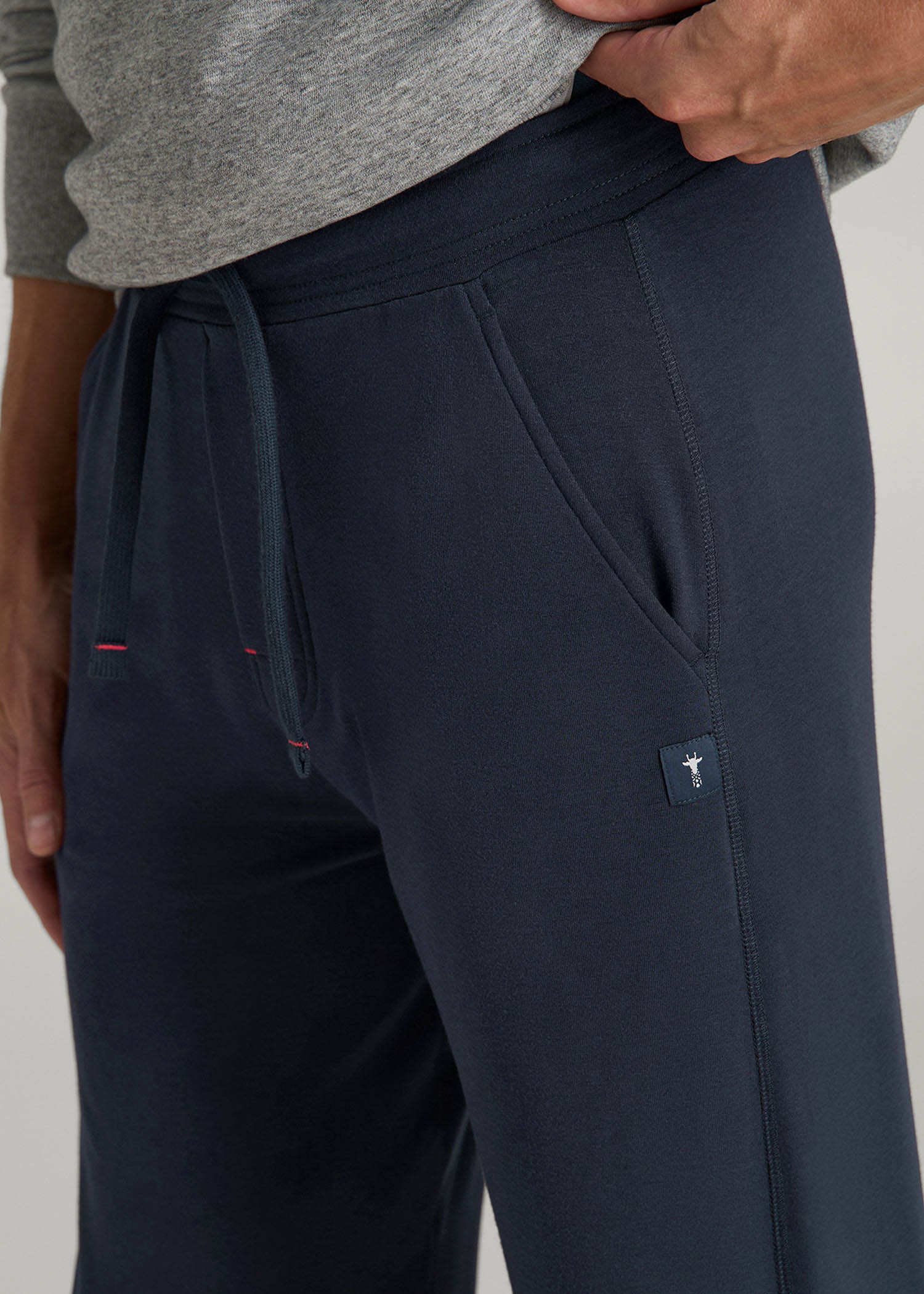 Open-Bottom Pajama Pants for Tall Men in Evening Blue