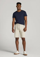 Weekender Stretch Lounge Shorts for Tall Men in Stone Heather