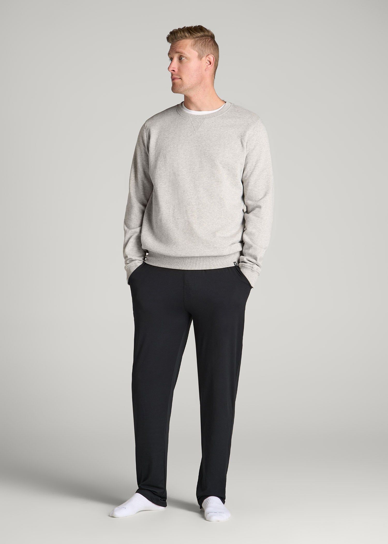 Weekender Stretch Lounge Pants for Tall Men in Black