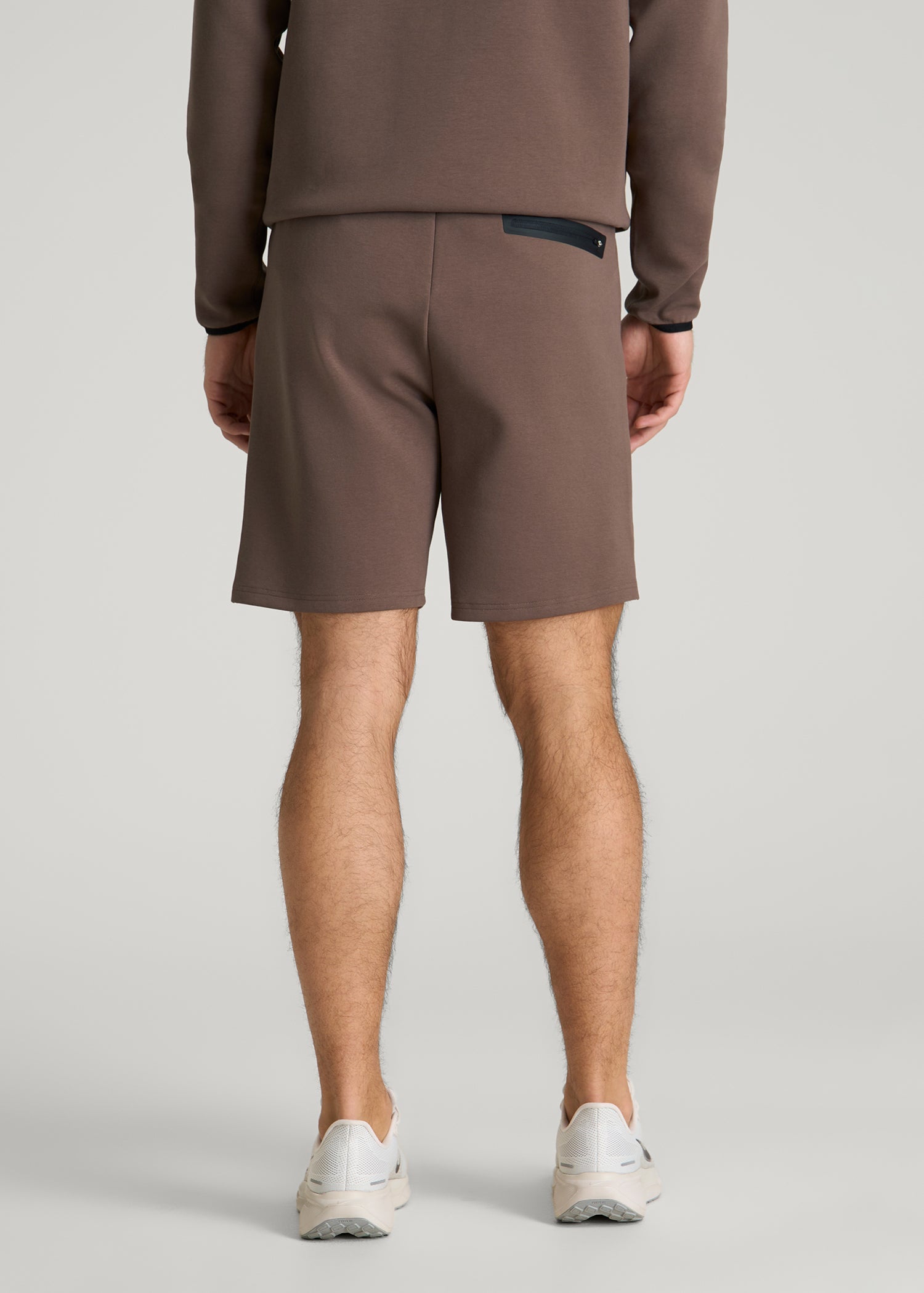 Tech Motion Fleece Shorts for Tall Men in Coffee Quartz