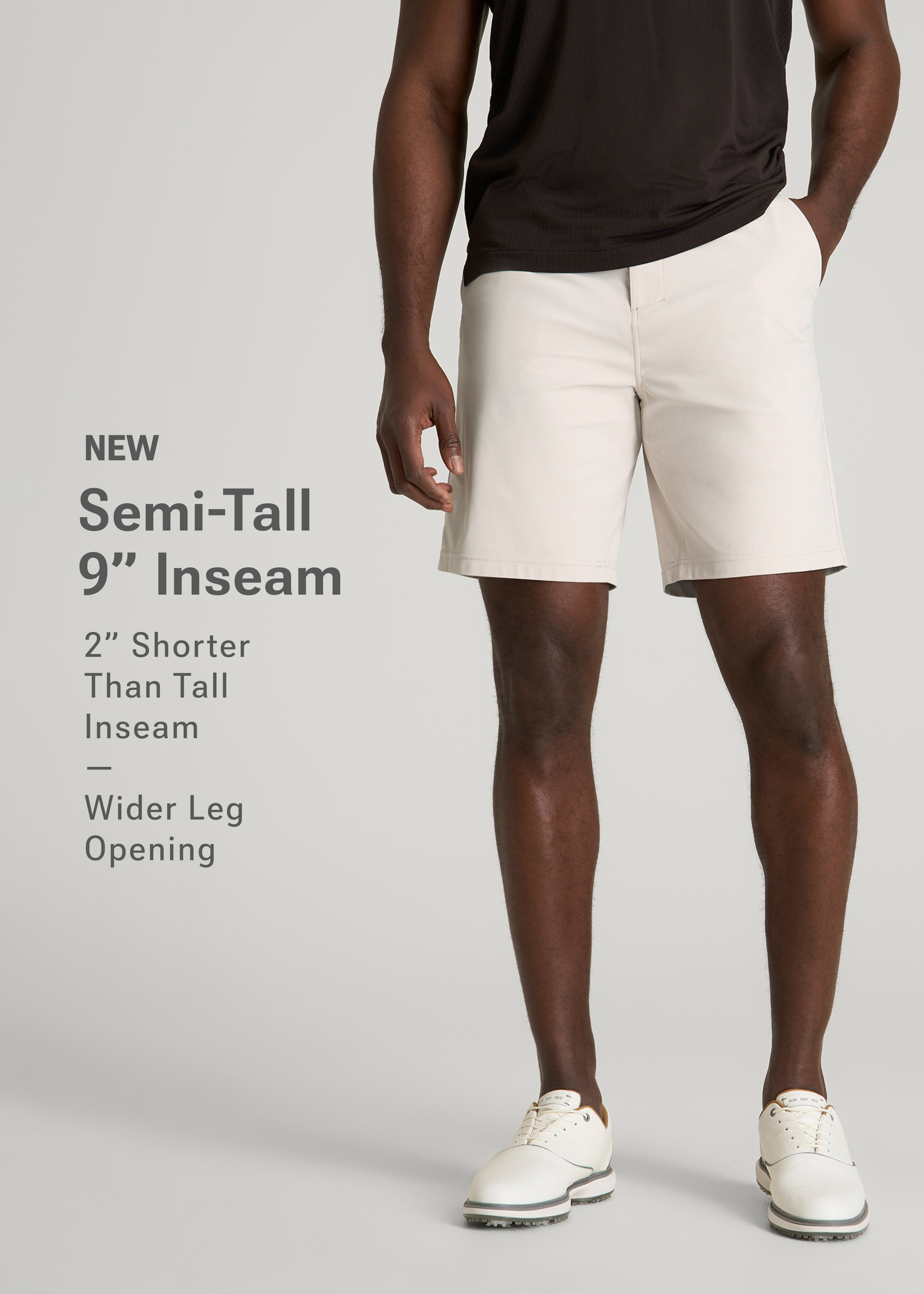 Traveler Chino Short 2.0 for Tall Men in Drywall Tan