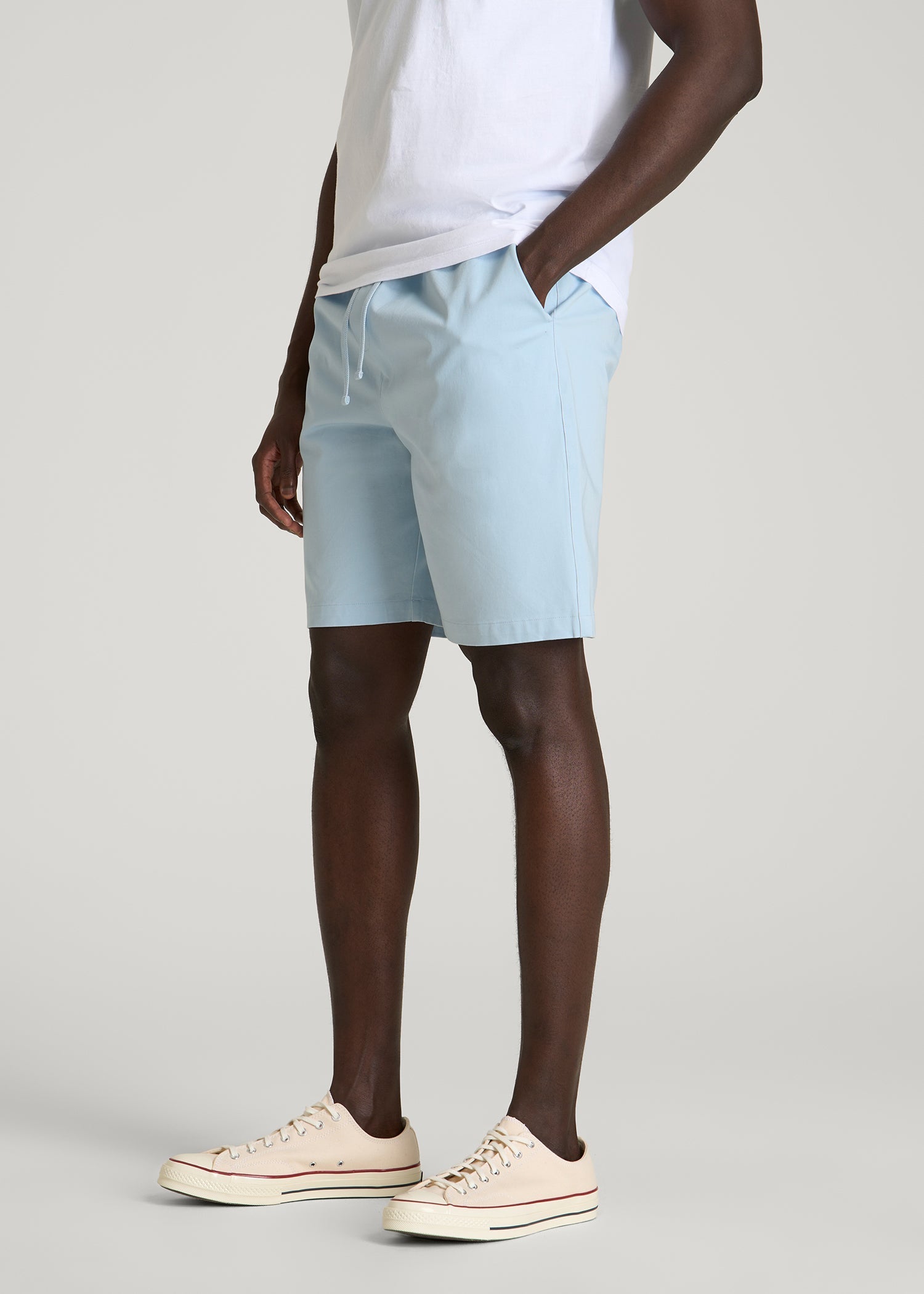 Stretch Commuter Pull-on Short for Tall Men in Ice Blue