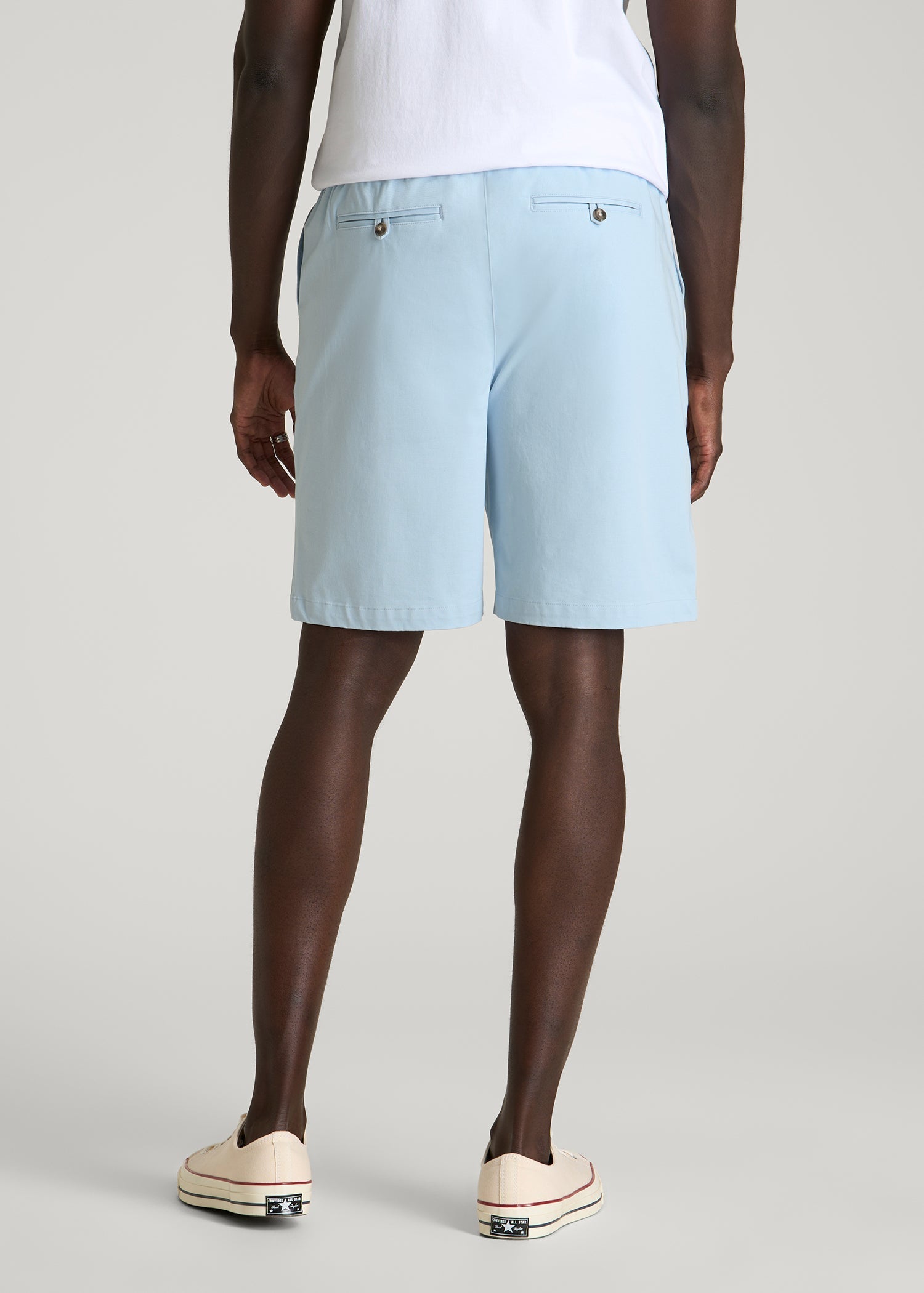 Stretch Commuter Pull-on Short for Tall Men in Ice Blue