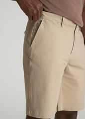 Stretch Commuter Chino Short for Tall Men in Warm Taupe