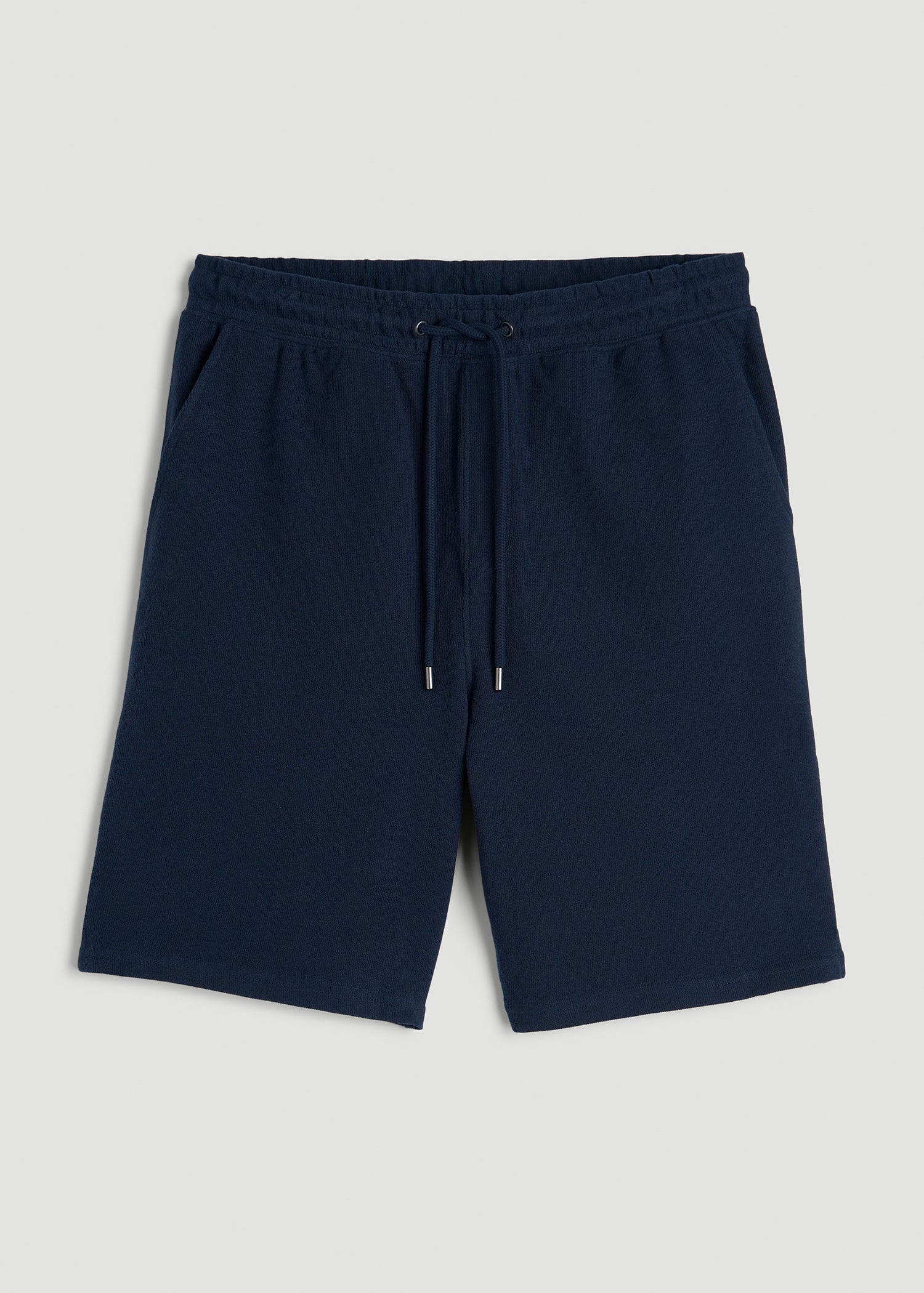 Terry Cotton Pull-On Shorts for Tall Men in Patriot Blue