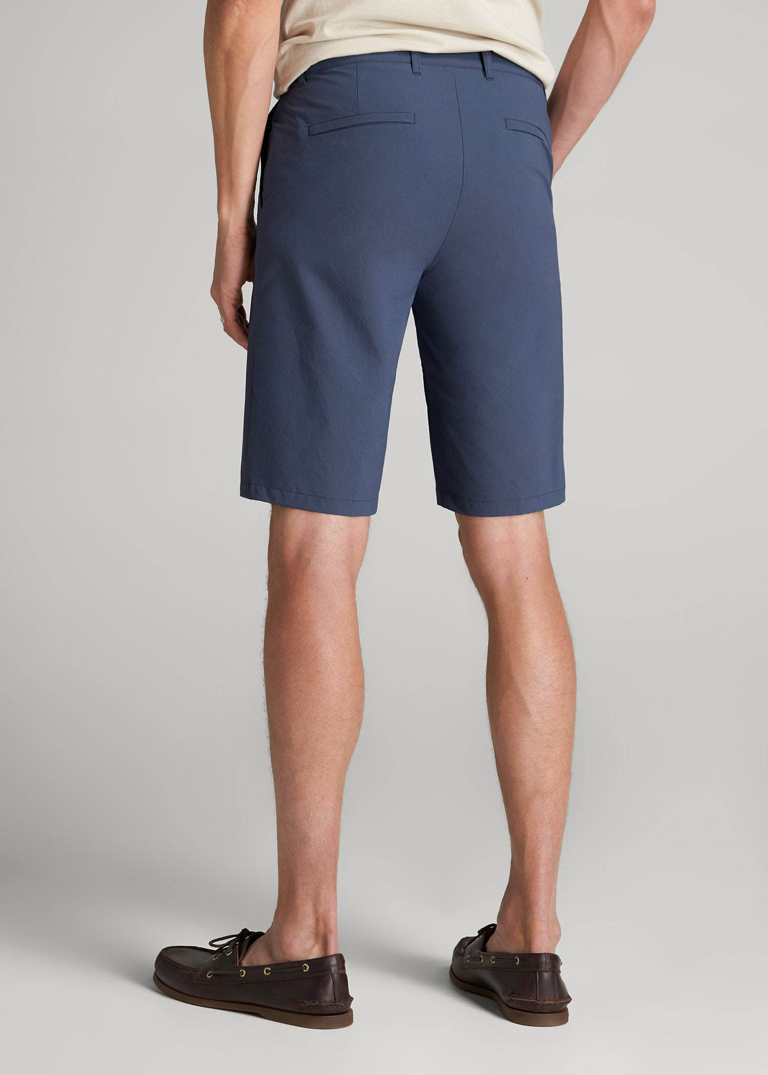Premium Hybrid Shorts for Tall Men in Smoky Blue