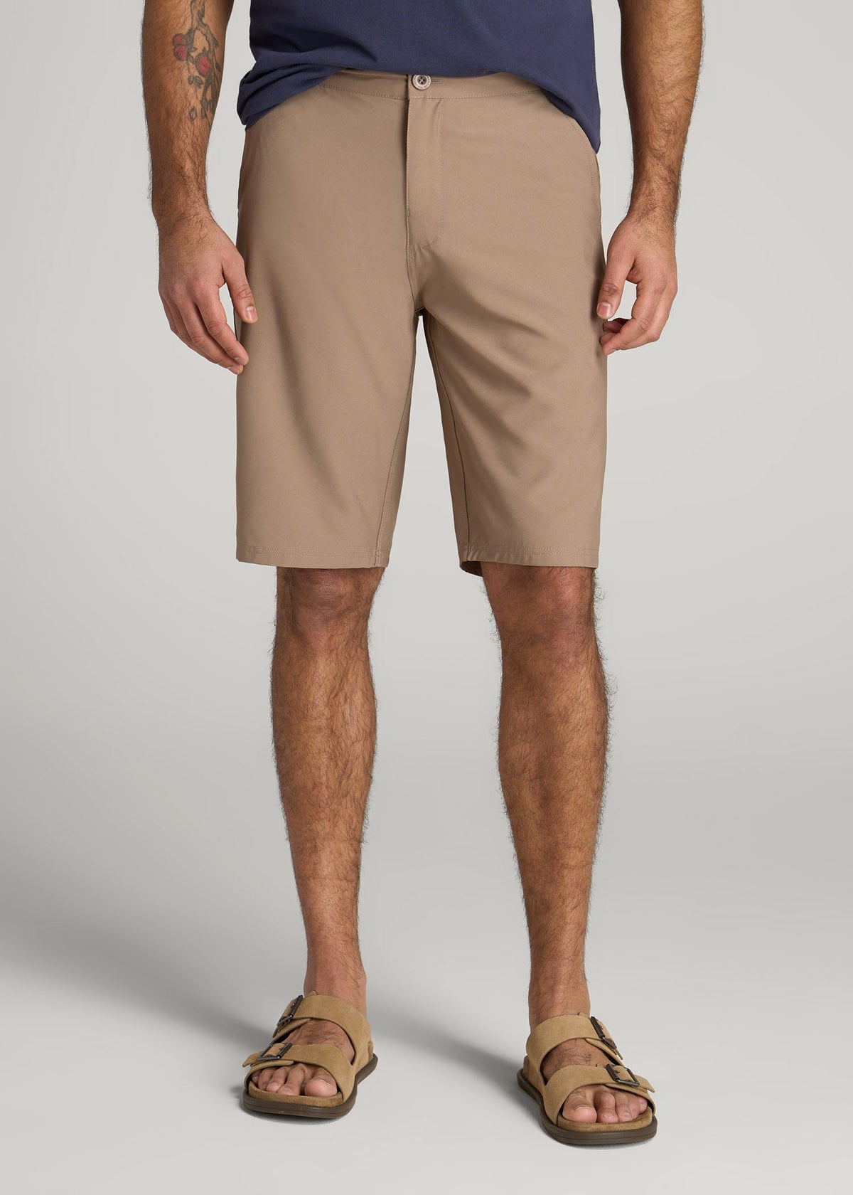 Hybrid Shorts for Tall Men in Dark Sand