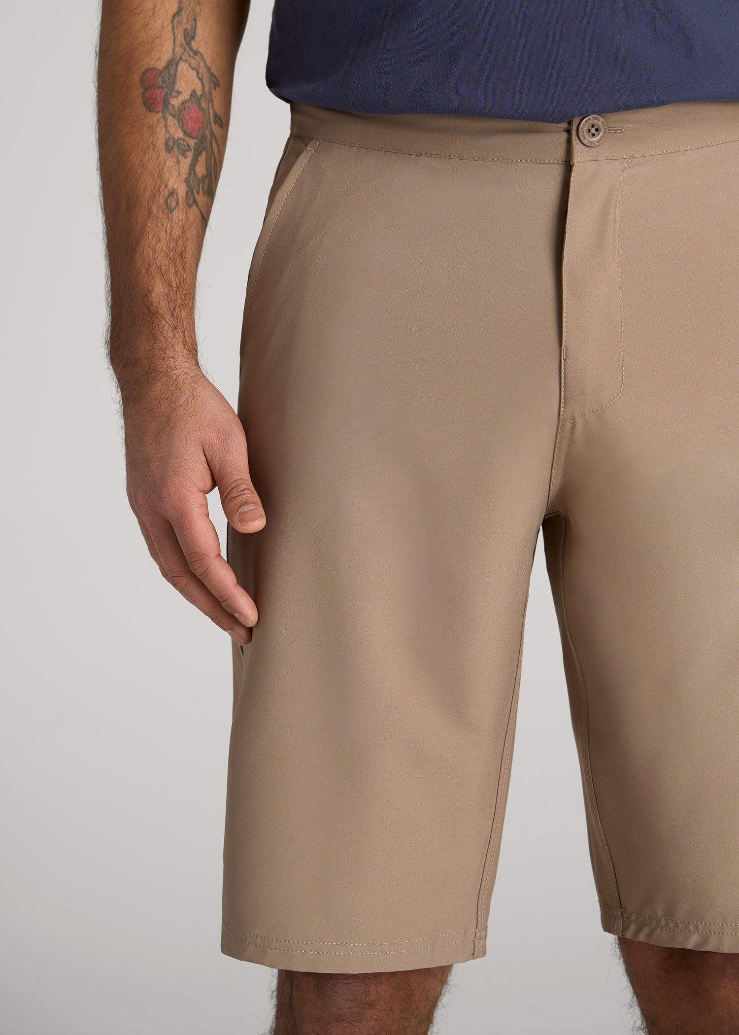 Hybrid Shorts for Tall Men in Dark Sand