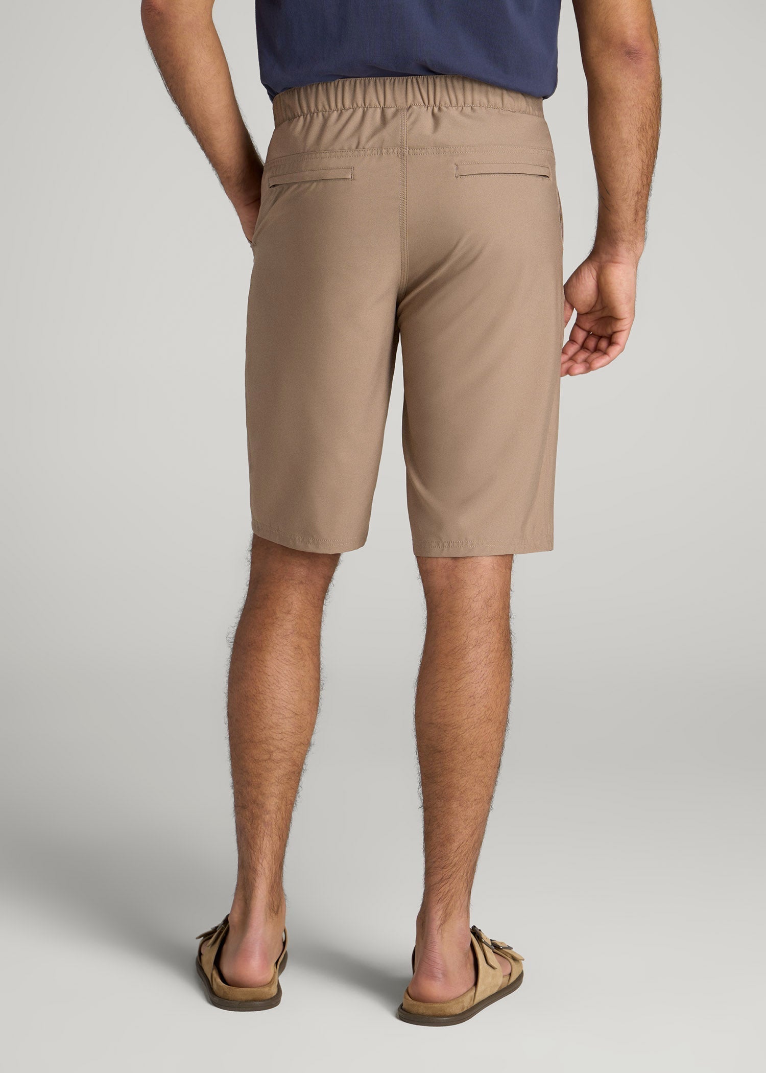 Hybrid Shorts for Tall Men in Dark Sand
