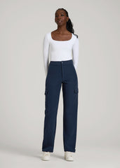 Traveler Cargo Pants for Tall Women in Navy