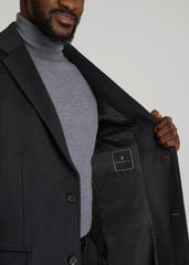 Wool Coat for Tall Men in Charcoal Mix