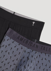 Micro Modal Boxer Briefs for Tall Men in Giraffe Print & Black