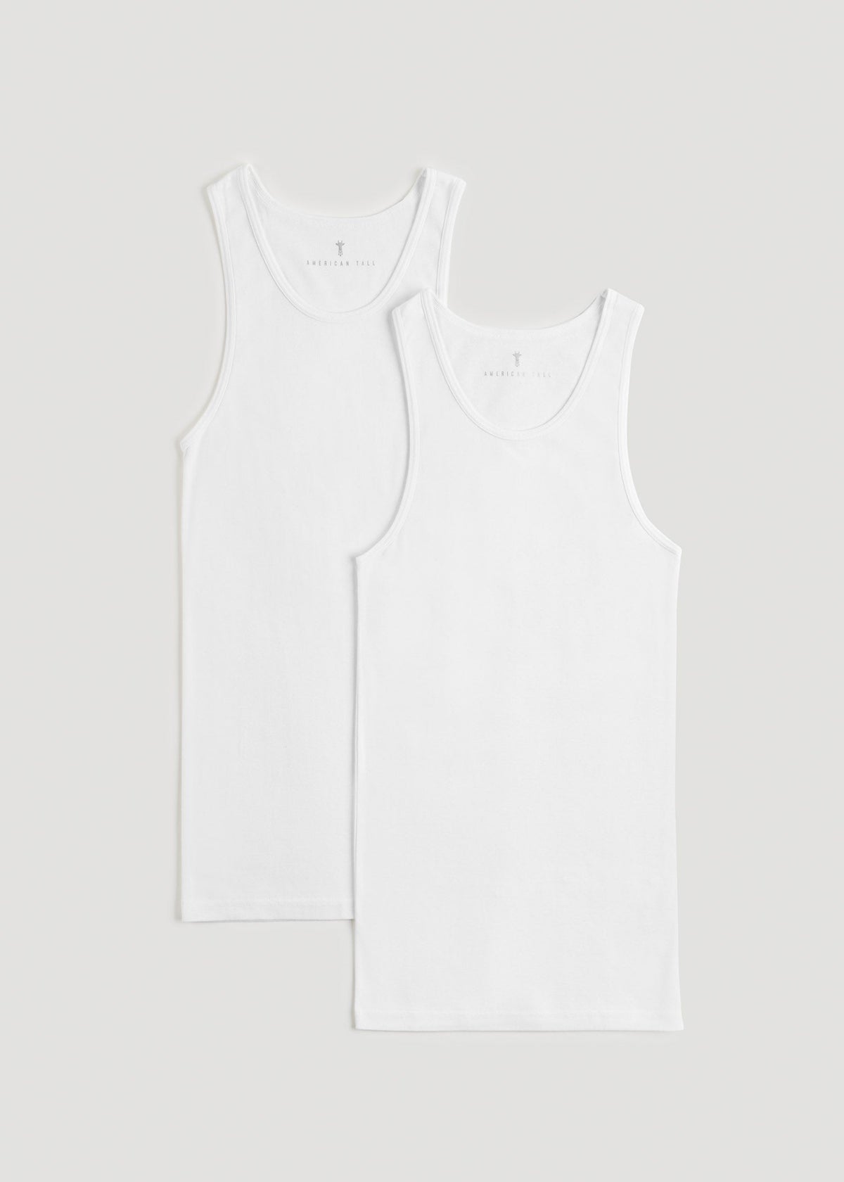 Ribbed Undershirt Tank Top for Tall Men in Bright White