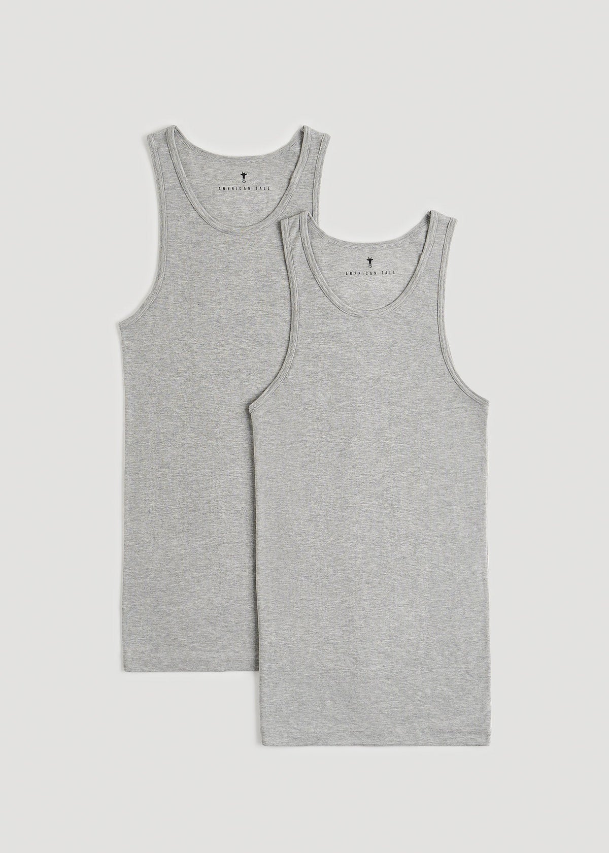 Ribbed Undershirt Tank Top for Tall Men in Grey Mix