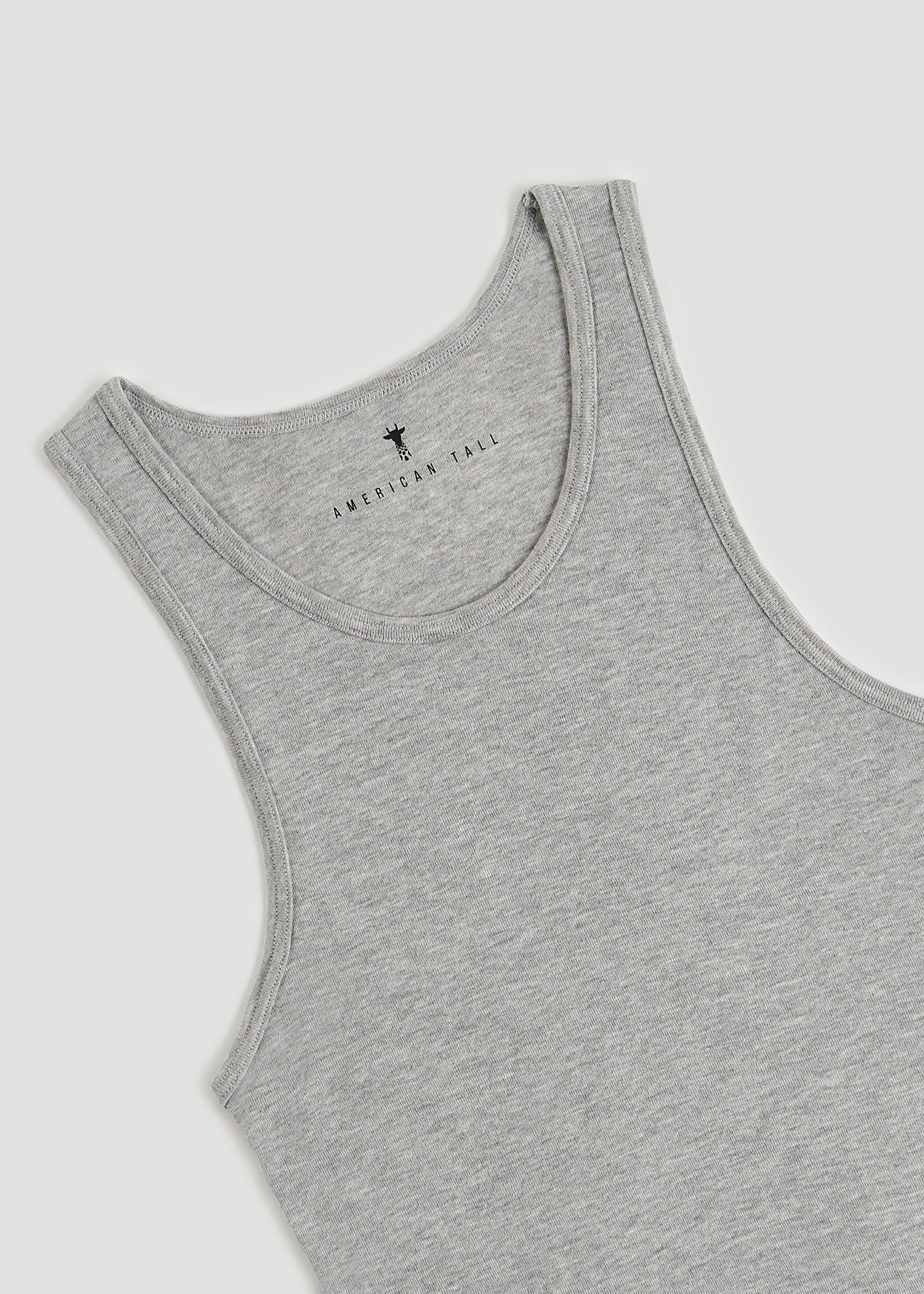 Ribbed Undershirt Tank Top for Tall Men in Grey Mix