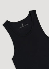 Ribbed Undershirt Tank Top for Tall Men in Black