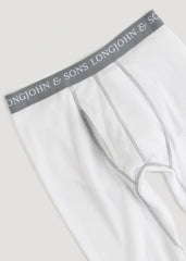 LJ&S Long Thermal Underwear for Tall Men in White