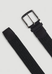 Stretch Woven Belt in Black